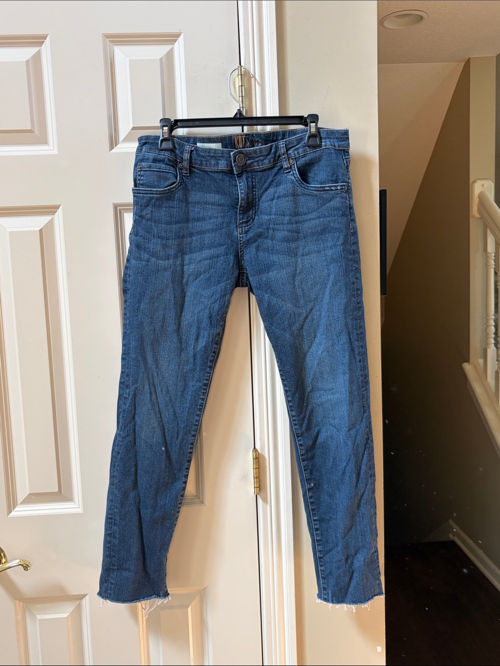 Kut from the Kloth Katy Boyfriend Blue Ankle Skinny Jeans, sz 8